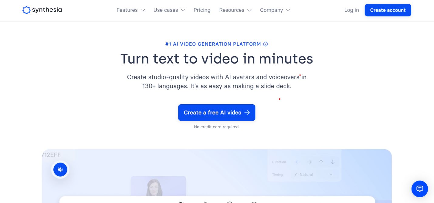 Synthesia-Create engaging videos in minutes.